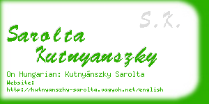 sarolta kutnyanszky business card